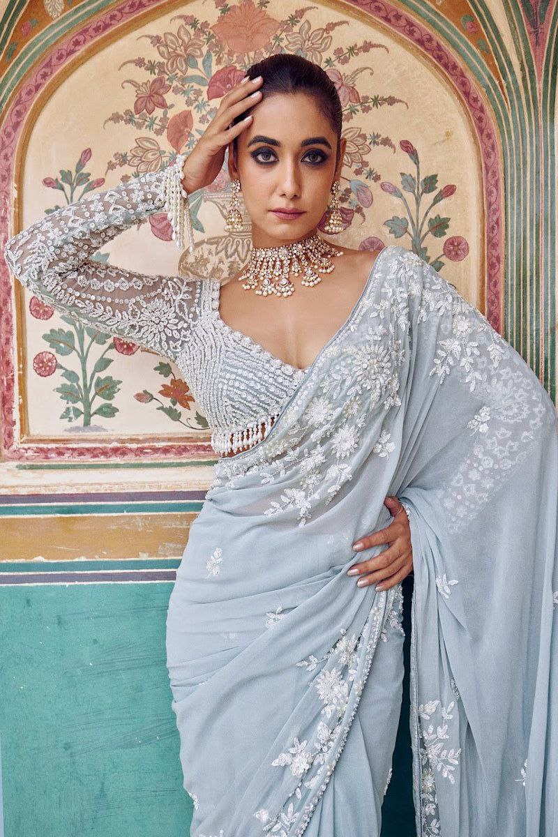 Georgette Embroidered Saree